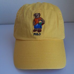 Polo Ralph Lauren Beach Bear Yellow Baseball Cap Hat Adjustable NEW With Tags